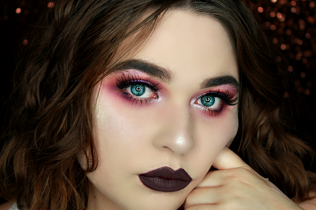 makeup rose et violet